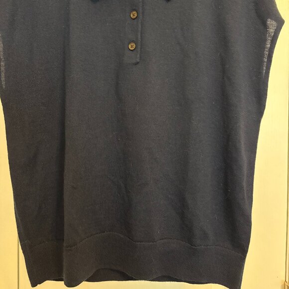 Navy Blue Merino Wool BR Factory Sweater Size L - Picture 3 of 3